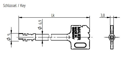 key Varos -Ulti'Pass make up key -for VAROS 70040 class B lock makeshift key – Image 4